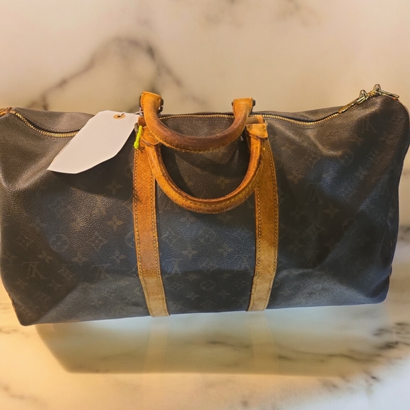 LV Mono Keepall some corner rubs ,fading torn tab - Picture 6 of 14